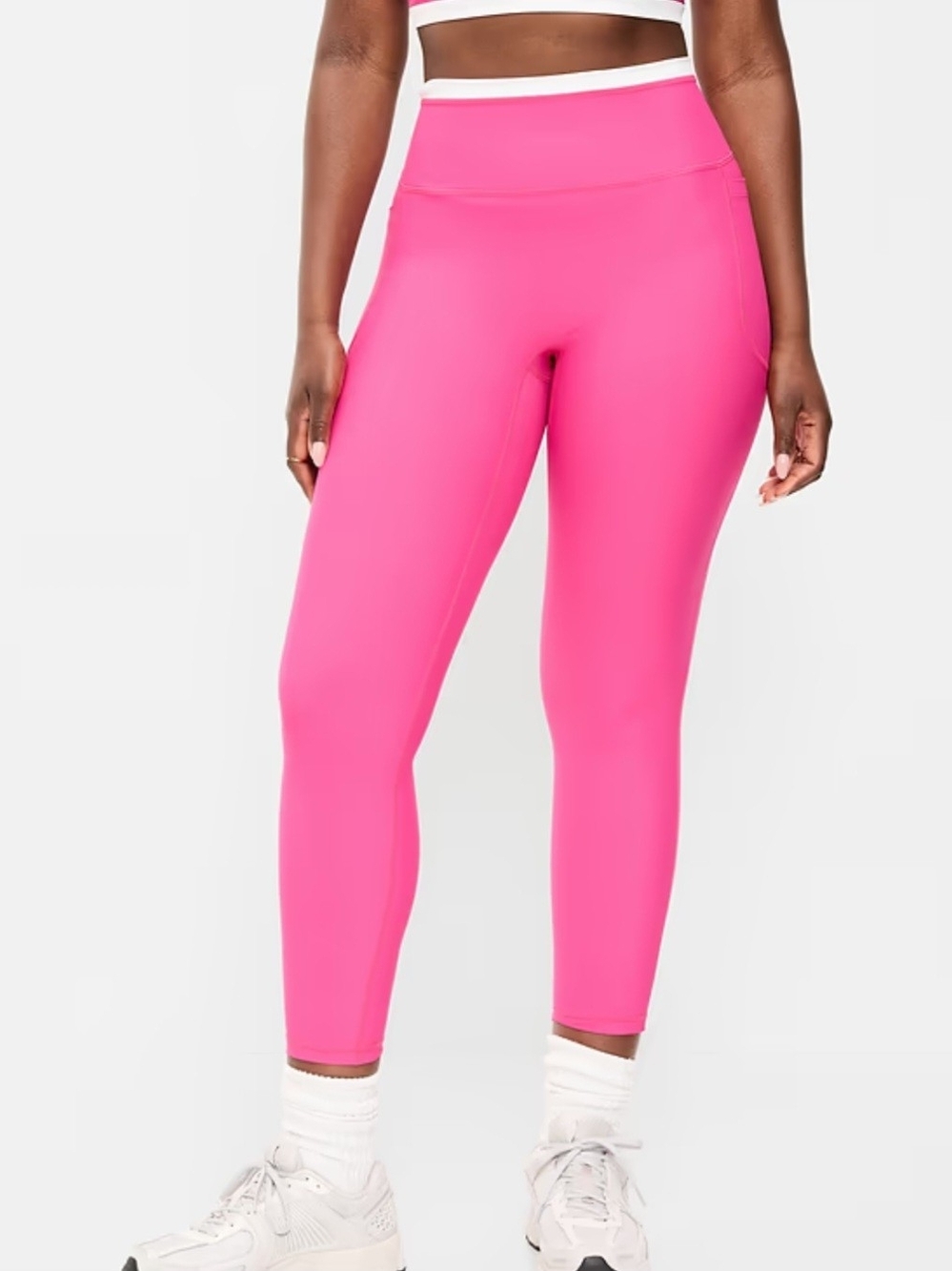 Extra-High Waist PowerSoft Boundless 7/8 Old Navy Hot Pink Leggings NEW